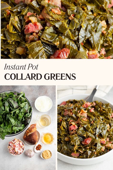 Try this Instant Pot Collard Greens recipe for a quick and flavorful side dish. These greens are cooked to perfection in your pressure cooker with bacon and spices, making them a delicious addition to any meal. #InstantPotRecipes #CollardGreens #EasySides #ComfortFood #HealthyEating Instant Pot Collard Greens, How To Cook Turnips, Peas And Bacon, Collard Greens With Bacon, Southern Style Collard Greens, Southern Collard Greens, Turnip Recipes, Okra And Tomatoes, Collard Greens Recipe