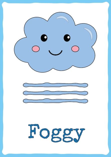 Fog Preschool Activities, Weather Templates Free Printable, Weather Symbols For Kids, Weather Kindergarten, Weather Flashcards, Weather For Kids, Cute Weather, Seasons Chart, Kindergarten Calendar