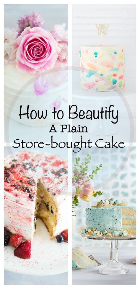 How To Easily Beautify A Plain store bought Cake  #cake #cakedecorating #baking Pie, Wedding Cake Hacks Grocery Store, Grocery Store Cake Hack, Grocery Store Cake Makeover, Exquisite Cakes, Cakes Easy, Plain Cake, Cake Hacks, Store Bought Cake