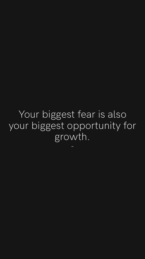 Your biggest fear is also your biggest opportunity for growth. - From the Motivation app: https://motivation.app/download #quote #quotes Project Poster, English Project, Biggest Fear, English Projects, Motivation App, Biggest Fears, Quotes, Quick Saves