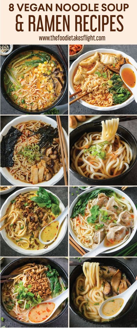 Vegan Noodle Soup, Ramen Dinner, Asian Soup Recipes, Ramen Recipes Easy, Bowl Of Noodles, Homemade Ramen, Vegan Ramen, Asian Soup, Ramen Recipes