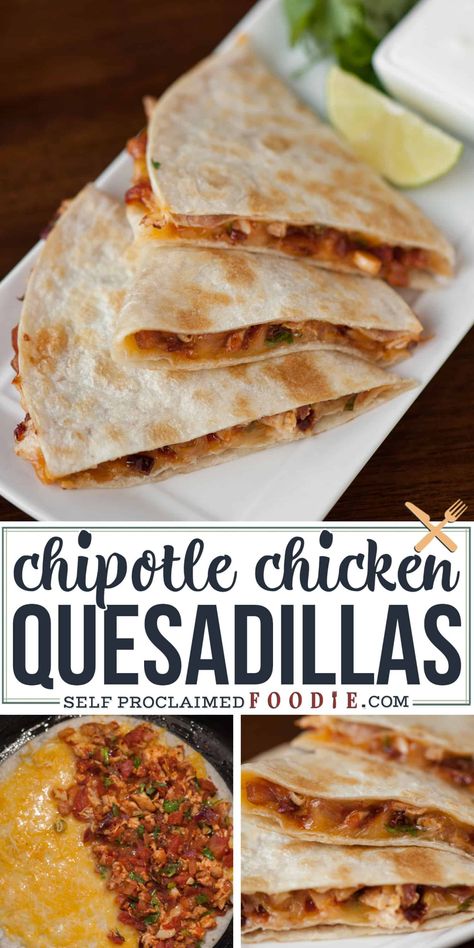 Best Chicken Quesadillas, Leftover Shredded Chicken, Chicken Chipotle, Chicken Quesadilla Recipe, Diy Easy Recipes, Chipotle Chicken, Quesadilla Recipes, Chicken Meals, Chicken Quesadillas