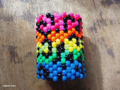 Kandi Scene, Kandi Inspo, Kandi Cuffs, Rainbow Leopard Print, Kandi Cuff, Kandi Bracelets, Rainbow Leopard, Diy Stuff, Cool Diy