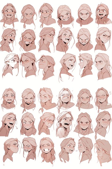 cartoon's expression chart Cool Facial Expressions, Character Expressions Sheet, Emotion Reference Facial Expressions Art, Drawing Facial Expressions Reference, Intense Expression Reference, How To Draw Facial Expressions, Pained Expression Reference, Laughing Expression Reference, Grossed Out Face Drawing