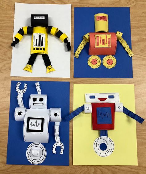 Art with Mr. Giannetto: 2nd Grade Robots 2nd Class Art Ideas, 2nd Grade Art Activities, Art Projects For Grade 1 And 2, Art Lessons 2nd Grade, Second Grade Art Activities, Projects For 2nd Grade, Grade 2 Art Lessons, Element Of Art Form Projects, 2nd Grade Crafts Ideas For Kids