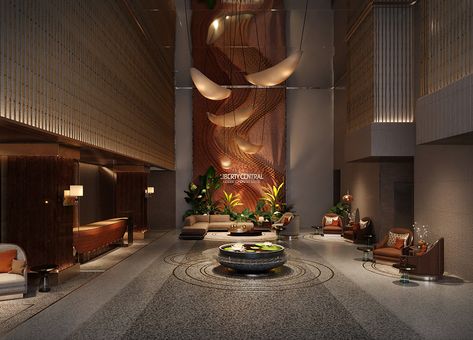 LIBERTY CENTRAL SAIGON CITYPOINT HOTEL on Behance Hotel Lobby Interior Design, Hotel Lobby Lounge, Luxury Hotels Lobby, Lobby Hotel, Modern Restaurant Design, Hotel Corridor, Hotel Lobby Design, Lobby Interior Design, Hotel Entrance