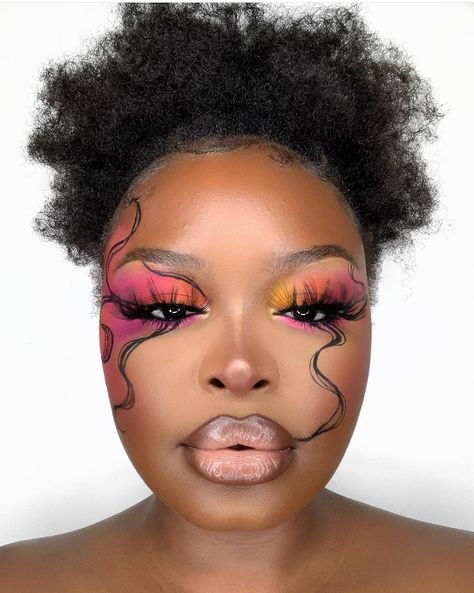 Creative Valentines Makeup Looks, Creative Makeup Looks Full Face, Face Chart Makeup Ideas Creative, Crazy Makeup Looks Creative, Extravagant Makeup Looks, Makeup Art Creative, Makeup Artistique, Crazy Makeup Ideas, Makeup Looks Editorial