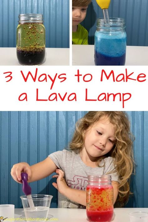 How to Make a Lava Lamp | Inspiration Laboratories Lava Lamp For Kids, How To Make Lava, Lava Lamp Experiment, Homemade Lava Lamp, Make A Lava Lamp, Lamp Inspiration, Kitchen Ingredients, Science Fair Projects, Simple Kitchen