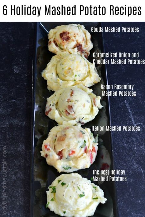 6 Holiday Mashed Potato Recipes Thanks Giving Mashed Potatoes Recipe, Easy Dinner Recipes With Mashed Potatoes, Holiday Mashed Potatoes Recipe, Mash Potato Leftover Recipes, Mashed Potato Ideas, Dinners With Mashed Potatoes As A Side, Leftover Mashed Potatoes What To Do With, What To Eat With Mashed Potatoes, Holiday Potatoes Recipes