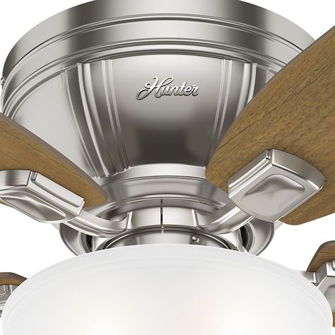 Hunter Fan Company 53380 Kenbridge 52 Ceiling Fan with Light Large Brushed Nickel *** Want to know more, click on the image.(It is Amazon affiliate link) #CeilingFansIdeas Rustic Ceiling Fan, Hunter Ceiling Fans, Room Fan, Hunter Fans, Rustic Ceiling, Home Lighting Design, Bowl Light, Low Ceilings, Hunter Fan