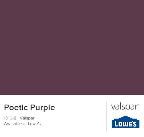 Accent Wall Purple, Purple Wall Color, Plum Paint Colors, Plum Paint, Valspar Paint Colors, Purple Paint Colors, Bedroom Purple, Grape Jam, Valspar Paint