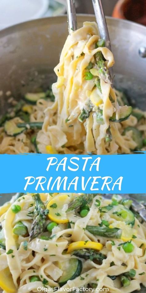 Primavera Sauce Recipe, Spring Pasta Dishes, Primavera Sauce, Yellow Squash Pasta, Alfredo Primavera Pasta, Pasta Primavera Recipes Healthy, Best Pasta Primavera Recipes, Easy Pasta Primavera Recipes, Prima Vera Pasta Recipe