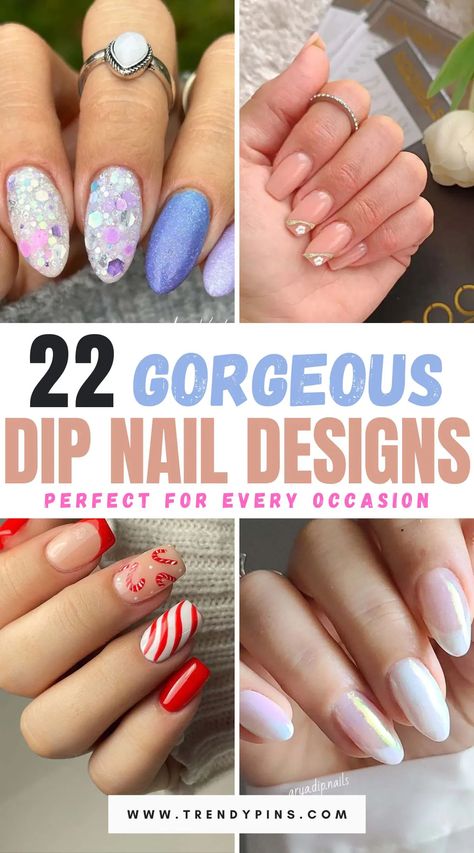 Discover 22 stunning dip nail designs perfect for trendsetters. Dive into vibrant colors, chic patterns, and stylish ideas to elevate your nail game! Nail Dip Design Ideas, Dipping Nails Ideas, Powder Dip Nail Ideas, Dip Manicure Ideas, Trendy Dip Nails, Power Dip Nails Ideas, Dip Powder Nails With Designs, Nail Dipping Powder Designs, Dipped Nails Ideas