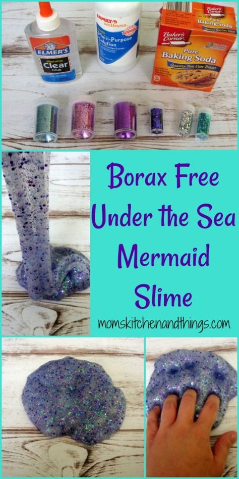 We had soooo much fun with the Red, White, & Blue Glitter Slime that we just had to make more!  This beautiful Mermaid inspired slime is borax & detergent free.  In just a few steps you can have your own Mermaid slime!   1/2 C hot water 1 tsp baking soda contact solution clear glue … Mermaid Slime, Clear Glue Slime, Crafty Morning, Slime No Glue, Diy Slime Recipe, Slime Party, Diy Unicorn, Mermaid Crafts, Slime For Kids