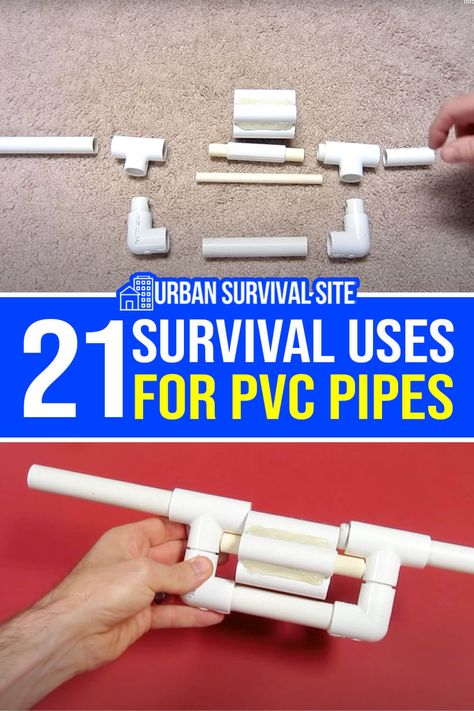 21 Survival Uses for PVC Pipes Pvc Pipe Storage, Off Grid Survival, Survival Project, Pvc Pipe Crafts, Emergency Prepardness, Pvc Pipe Projects, Pvc Projects, Survival Skills Life Hacks, Emergency Preparedness Kit