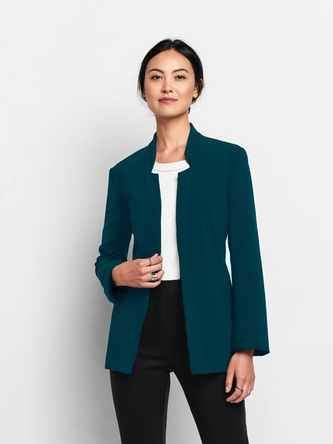 Turquoise Blazer Outfit, Teal Blazer Outfit, Court Outfit, Turquoise Blazer, Teal Outfits, Teal Blazer, Colour Analysis, Jacket Ideas, Blazer Outfits For Women