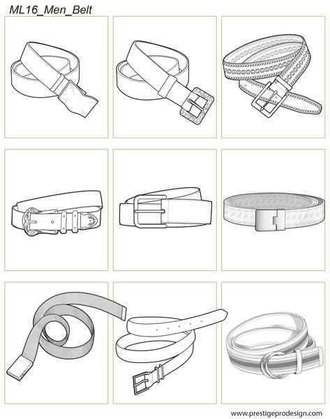 Belt Flat Sketch, Belt Technical Drawing, How To Draw A Belt Buckle, Belt Illustration Fashion Sketches, Belt Sketch, Belt Reference Drawing, Belt Illustration, Belt Drawing References, Belt Drawing