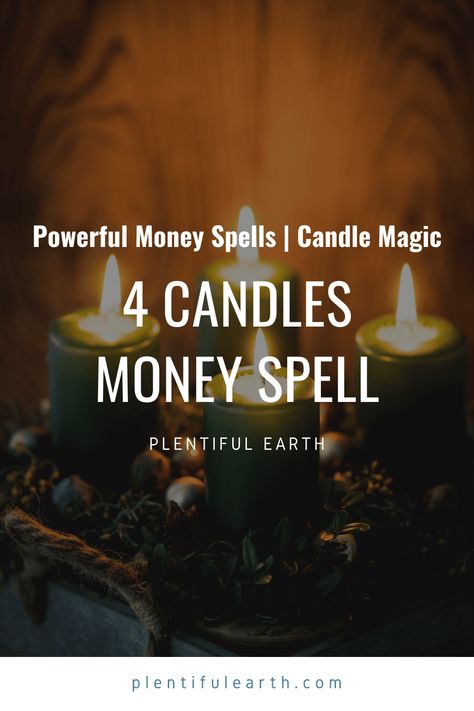 4 Candles Money Spell Money Candle Spell, Money Spells Magic, Witch Candle, Powerful Money Spells, Wish Spell, Spells That Actually Work, Candle Magic Spells, Witch Spells, Spells Magic