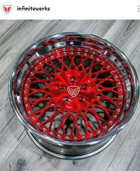 Infinitewerks made to order custom wheels. Custom Rims Wheels, Motorcycle Rims Custom, Black And Red Rims Wheels, 13 Inch Alloy Wheels, 5 Spoke Wheels, Custom Wheels Cars, Mustang Wheels, Bbs Wheels, Wheel Decor