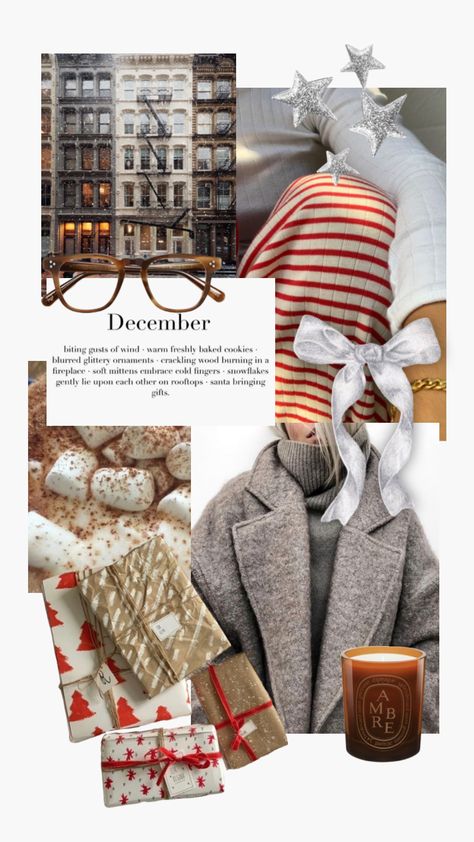 the vibe for december 1st #moodboard #christmas #winter #winterwonderland #december #visionboard #cozyaesthetic December 1st Aesthetic, Winter Aesthetic Collage, December Mood Board, December Moodboard, December Mood, Cold Fingers, Purse Essentials, December 1st, Holiday Mood