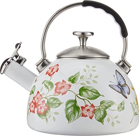 Lenox 886454 Butterfly Meadow Tea Kettle Meadow Tea, Butterfly Meadow, Lenox Butterfly Meadow, Whistling Tea Kettle, Natural Cleaners, Ceramic Tableware, Coffee And Tea Accessories, Whistler, Tea Kettle