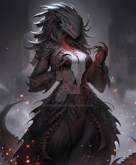 Dnd Dhampir Character Art, Female Kobold Art, Deathclaw Female, Dragonoid Female, Lizardfolk Character Art, Trickery Domain Cleric, Dragon Born Character Design, Dragonborn Dnd Female, Female Lizardfolk