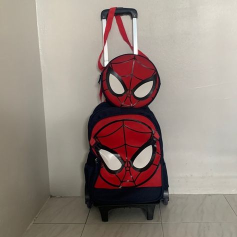 Spider-Man backpack whit lunch box Spiderwoman Oc, Spiderman Merchandise, Black Clover Wallpaper, Clover Wallpaper, Cute Mini Backpacks, Stroller Bag, Mini Backpacks, Rolling Cart, Spider Woman