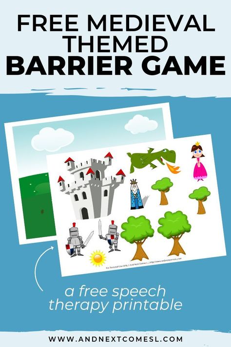 Looking for barrier games to work on speech and language skills? Try this free printable barrier game that's perfect for kids of all ages - even toddlers and preschoolers! #barriergames #speechtherapy #speechtherapygames Barrier Games, Activity Games For Kids, Speech Games, Speech Therapy Games, Speech Language Activities, Fun Educational Activities, Phonics Sounds, Therapy Games, Speech Therapy Materials