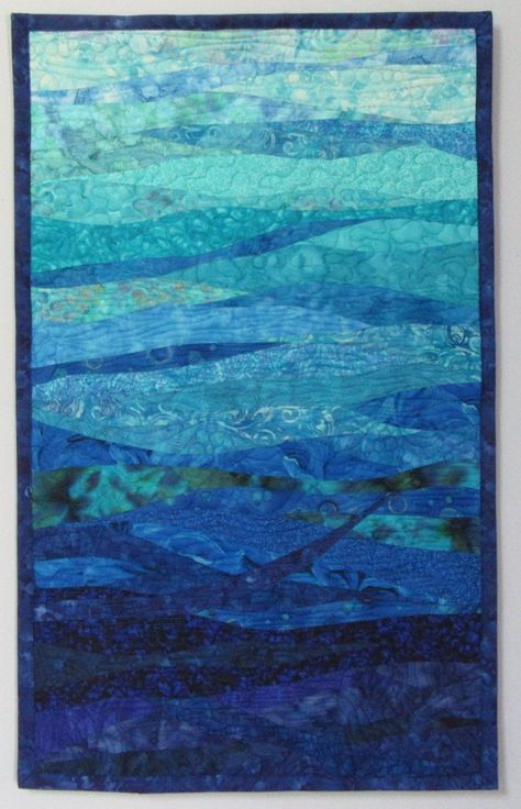 Circles and Curves Gallery - Art Quilts by Sharon Quilt Landscape, Seascape Quilts, Abstract Art Quilt, Mermaid Quilt, Ocean Quilt, Landscape Ocean, Ocean Beauty, Beach Quilt, Sea Quilt