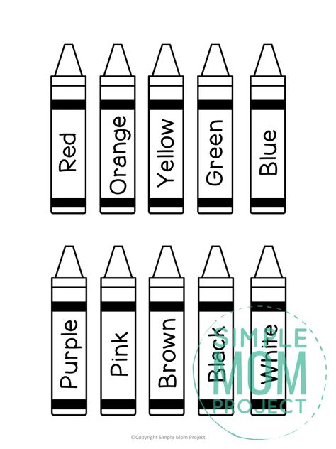 Do your kids love coloring with crayons? Why not use this free printable crayon template for the perfect coloring activity! Your kids will love them! Use it to teach colors and ask them to name them. Click to download and print these blank outline crayon templates! School Supply Coloring Page, Crayon Decor, Homeschooling Crafts, Crayon Template, Color Worksheets For Preschool, Homeschool Preschool Activities, Printable School, School Template, Preschool Colors