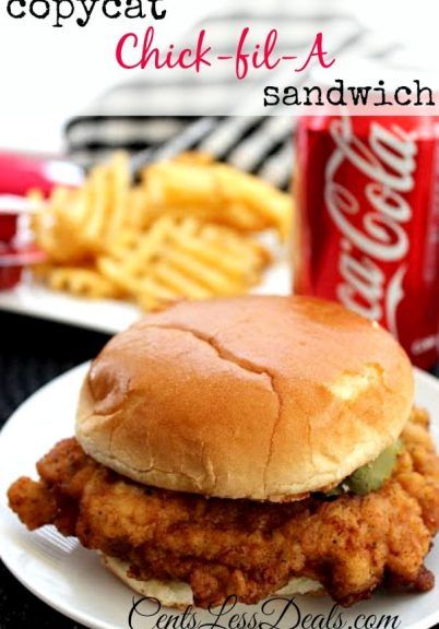 Copycat Chick-fil-A Sandwich recipe - CentsLess Meals Chick Fil A Sandwich Recipe, Copycat Chick Fil A Sandwich, Chick Fil A Chicken Sandwich Recipe, Chick Fil A Chicken Sandwich, Chick Fil A Sandwich, Chicken Salad Sandwich Recipe, Copycat Chick Fil A, Baked Chicken Nuggets, American Fast Food