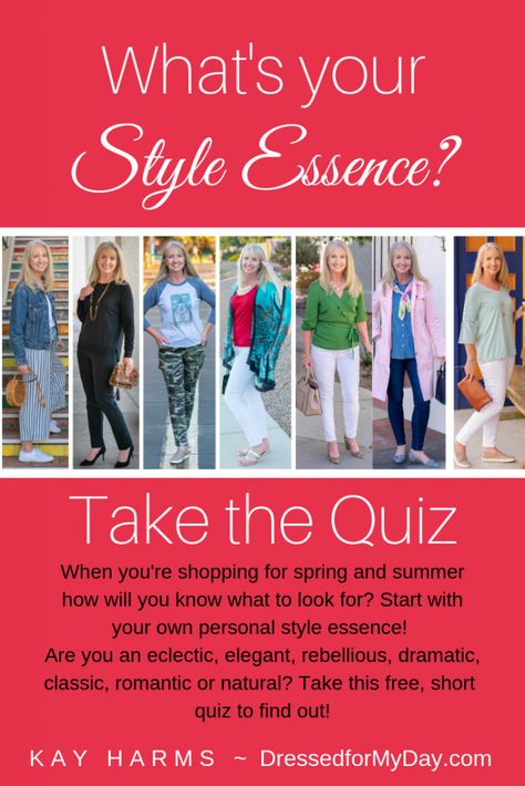 What's Your Style Essence? - Quiz - Dressed for My Day Learning Style Quiz, Fashion Quizzes, Personal Style Quiz, Outfits Quiz, Dressed For My Day, Short Quiz, Dramatic Classic, Over 60 Fashion, What's Your Style