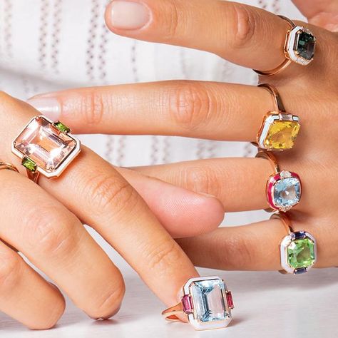 Jewellery Trends 2023, Color Stone Jewelry, Coloured Stone Rings, Color Stones Jewelry, Enamel Jewellery, Jewellery Trends, Sparkling Jewelry, High Jewelry Ring, Stones Jewelry