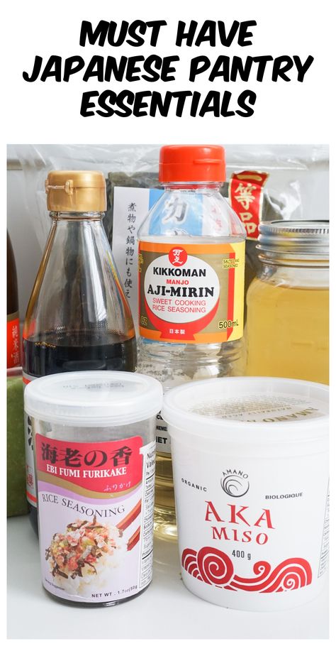 Korean Cooking Essentials, Japanese Pantry Essentials, Asian Pantry Essentials, Japanese Grocery List, Japanese Sauces, Asian Pantry, Okinawa Diet, Japanese Ingredients, Food International