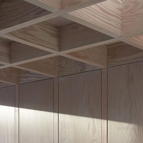 A coffered ceiling made from Douglas Fir covers the dining area in Jonathan’s Tuckey’s 'Doyle Gardens’ extension to this semi-detached home in London. Timber Architecture, Timber Ceiling, Ceiling Detail, Ceiling Treatments, Wooden Screen, Timber Structure, Wooden Ceilings, Sopot, Hus Inspiration