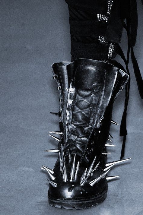 Don't mess #spikes #punk #rockstar #MaterialGirl Spike Glasses, Spiky Boots, Spike Boots, Mcm Bag, Shoe Goals, Studs And Spikes, Gothic Boots, Long Black Cardigan, Gothic Shoes