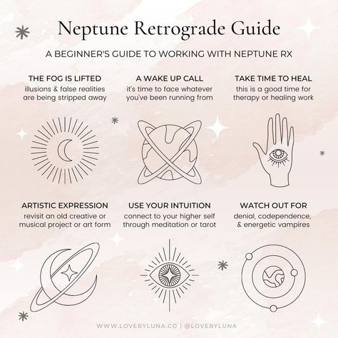 Love By Luna® on Instagram: “NEPTUNE RETROGRADE 🌩 The planet of dreams and illusions goes retrograde today in Pisces until December 1st, 2021. Each year, Neptune…” Neptune Astrology, Retrograde Meaning, Full Moon Vibes, Neptune Retrograde, Moon Vibes, Energy Vibes, Tarot Tips, Birth Chart Astrology, A Kind Of Magic