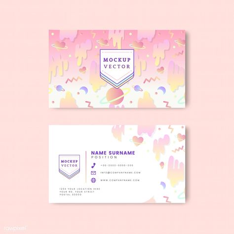 Pastel name card mockup vector | free image by rawpixel.com Retro Business Card, Feminine Watercolor, Business Card Design Minimal, Pink Feminine, Letterpress Business Cards, Floral Business, Modern Business Cards Design, Name Card Design, Business Card Inspiration