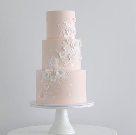 29 Delicate Blush Wedding Cakes that are completely divine ~ KISS THE BRIDE MAGAZINE Pink Wedding Cakes, Blush Wedding Cake, Blush Pink Wedding Cake, Gray Wedding Cake, Wedding Cake Peach, Hand Painted Wedding Cake, Blush Wedding Cakes, Painted Wedding Cake, Kiss The Bride