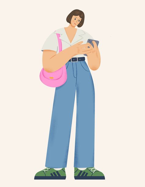 Outfit №5 by Milena on Dribbble Flat Art Illustration, Wardrobe Illustration, Flat Illustration Style, Corporate Illustration, Outfit Illustration, Posters Inspiration, Ipad Hacks, Cv Examples, People Drawing