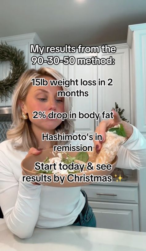 I dropped 15 pounds in 2 months with the 90-30-50 eating method — how it works Lose 25 Pounds, Body Fat Percentage, Lose Lower Belly Fat, Drop Weight, Lose 15 Pounds, Lose 10 Lbs, Lower Belly Fat, My Energy, Lose 30 Pounds