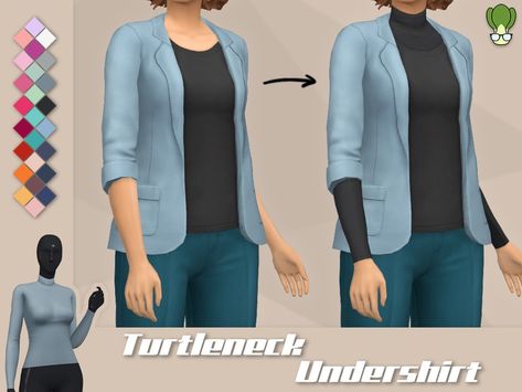 The Sims Resource - Turtleneck Undershirt Accessories Sims 4 Cc Turtleneck Accessory, Undershirt Sims 4 Cc, Sims 4 Cc Turtleneck, Sims 4 Undershirt Accessory, Women's Undershirts, Body Outfit, Sims 1, Wide Trousers, Turtleneck Shirt