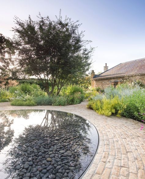 Marcus Barnett Studio on Instagram: “The serene and tranquil water feature in the Barn Garden of Cotswold Mill 🍃⁠ ⁠ -⁠ -⁠ -⁠ -⁠ ⁠ #waterfeature #pool #sunshine #gardendesign…” Marcus Barnett, Lake Garden, Flowers Gardening, Moon Garden, Nature Plants, Water Feature, Back Garden, The Barn, Beautiful Places To Travel