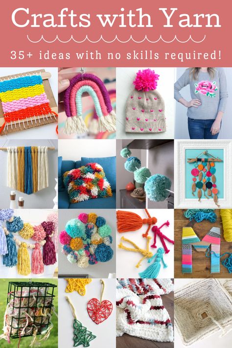 Encouragement Crafts, Crafts With Yarn, Spring Lockscreen, Leftover Yarn Project, Things To Make With Yarn, Testing Encouragement, Yarn Art Projects, Yarns Ornaments, Yarn Crafts For Kids