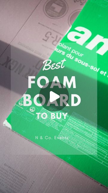 N & Co. Events & Studio | Event planner | Event Rentals on Instagram: "When talking about foam boards most important thing❗️is QUALITY ✨ .   At the beginning of our business we used to use the DuroSpan foam board 🟢 which is $20.19 + tax until we knew the rigid foam insulation board 🟣 which is $54.77 + tax .   And the difference is all worth it !! let me tell you why ? 👇🏻   ♥️ the rigid insulation board is sturdier and more firm to hold on itself more than the Durospan foam board which can also bend if you put it not straight over time .   ♥️ when anyone press on the durospan foam board which might happen during the cutting process will leave a mark faster and easier to show than the insulation foam board .   ♥️ surface is more clean and flat in insulation foam board rather than durospa Foam Board Home Decor, Foam Poster Board Ideas, Foam Board Diy, Diy Backdrops, Rigid Foam Insulation, Foam Insulation Board, Rigid Insulation, Art Notebook, Foam Boards