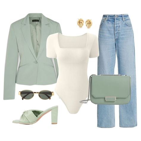 Sage green is my fav 😍 . . Save it for inspiration . . #blazer #sagegreenaesthetic #fallfashion #ootd #ootdfashion #outfitpost #outfitinspiration #outfitinspiration #outfitsgrid #fashiondairies #fashionista #fashionable #fashioninspo #fashion2024 #fashionstyle #fashiongoals #fashion #outfitideas #shoppingonline #explorepage #bodysuit Casual Looks, Outfit Posts, Sage Pants Outfit, Sage Pants, Green Aesthetic, Pants Outfit, Ootd Fashion, Style Ideas, Sage Green