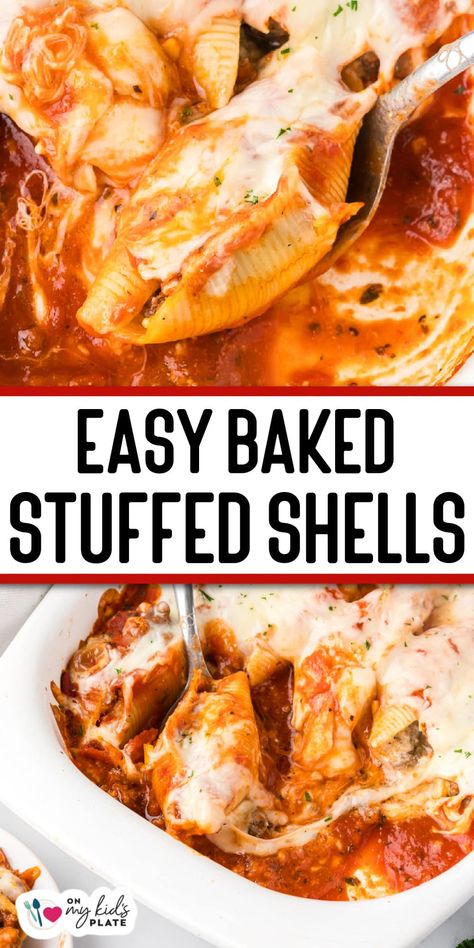 Try these delicious Italian stuffed shells with ground beef! Stuffed pasta shells are an easy and cozy meal that the whole family will enjoy, and will bring everyone round the dinner table, plus they are great to prep ahead for busy days. Stuffed Jumbo Shells Recipe Ground Beef, Stuffed Shells With Cottage Cheese, Stuffed Shells Easy, Ground Beef Stuffed Shells, Stuffed Shells With Ground Beef, Shells With Ground Beef, Jumbo Shell Recipes, Stuffed Shells Beef, Baked Stuffed Shells