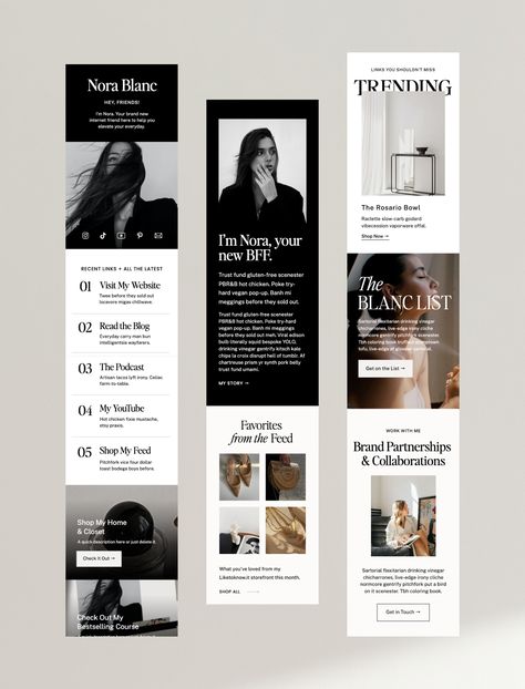 Level up your #linkinbio! Our Instagram Links / Landing pages are built for a killer first impression. Much more than a links page, they’re a simplified, upscale, full-on online experience for your brand. Available in 7 different styles — tailored within minutes. Brand Concept Presentation, Website Product Page Design, Webpage Design Layout, Outfit Homme, Webpage Design, Link Design, Free Social Media, Web Layout Design, Media Company