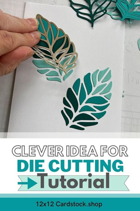 Sizzix Metal Dies, Embossing Cards Ideas Cardmaking, Cricut Card Making Ideas, Metal Dies For Card Making, Handmade Card Techniques, Die Cuts For Card Making, Cards With Leaves, Card Techniques Tutorials, New Card Ideas