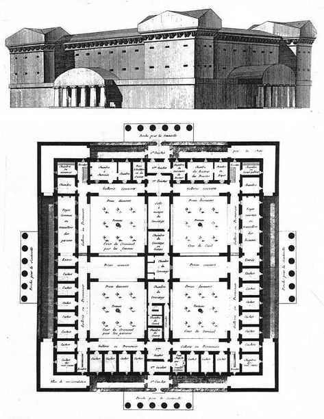 Prison Architecture in Renaissance and Revolutionary Era • Prison Architect Layout, Prison Layout, Comic Book Making, Prison Architecture, Prison Architect, Mind Is A Prison, Prison Drawings, Architecture Shapes, Building Scenery